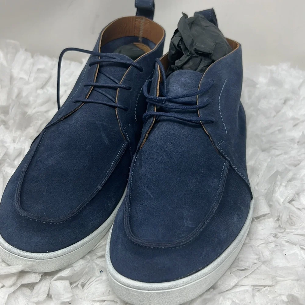 AQUATALIA GREYSON SUEDE MENS Size 8M BLUE SUEDE CHUKKAS BOOTS MADE IN ITALY